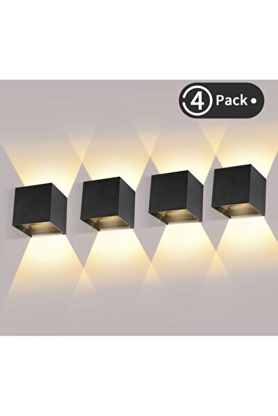 STARSTAR 4-pack 12W 3000K waterproof outdoor wall lights.