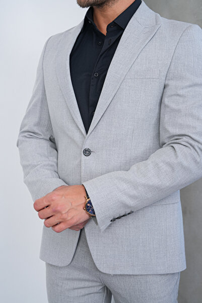 GustmanModa Gray Slim Fit Jacket