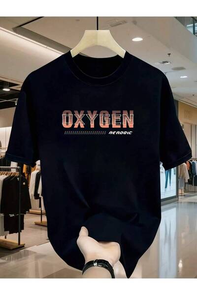 21JNRY Round Neck Graphic Print, A Men's T-Shirt With An Oxygen Element Desig...