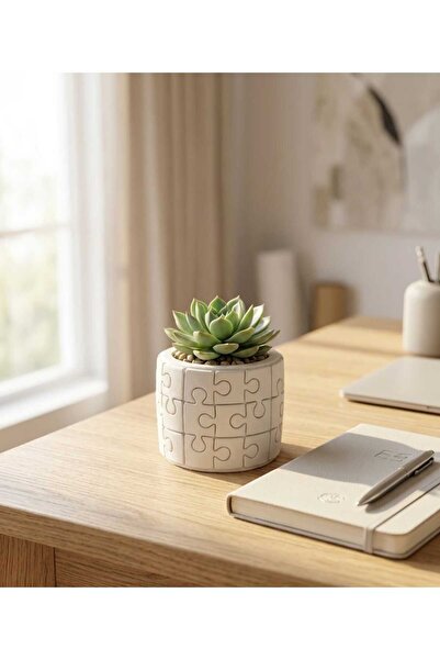 Lonca Home LONCAHOME Dekoratif Yuvarlak Puzzle Saksı