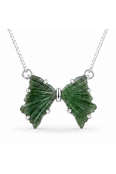 craftmystic Сребърен колие 925 с многоцветна пеперуда турмалин - Радост и ене...
