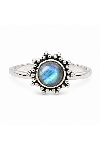 craftmystic Δαχτυλίδι ασήμι 925 με Λαμπραντίτη λουλούδι - Προστασία και Μυστη...