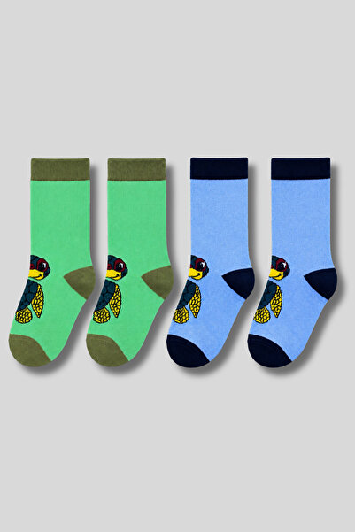 aw adawhite Children's 4-Pack Cotton Patterned Socks