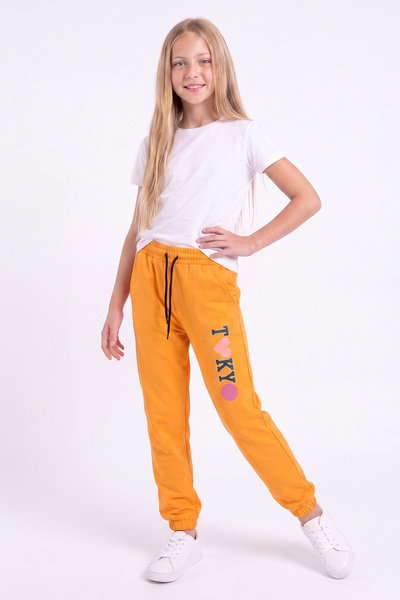 FYK KİDS Girl's Double Pocket Printed Colorful Jogger Sweatpants