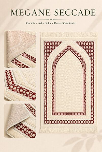 İlkbenaldim Megane Prayer Rug Velvet Soft Textured Hajj Umrah Gift Carpet Pra...