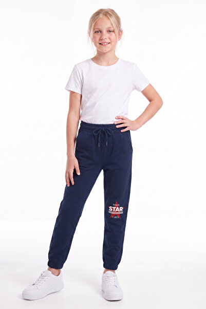FYK KİDS Girl's Double Pocket Printed Colorful Sweatpants