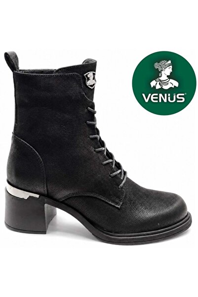 Venüs Lebedos Genuine Leather Non-Slip Sole Orthopedic Boots Women's Boots Black