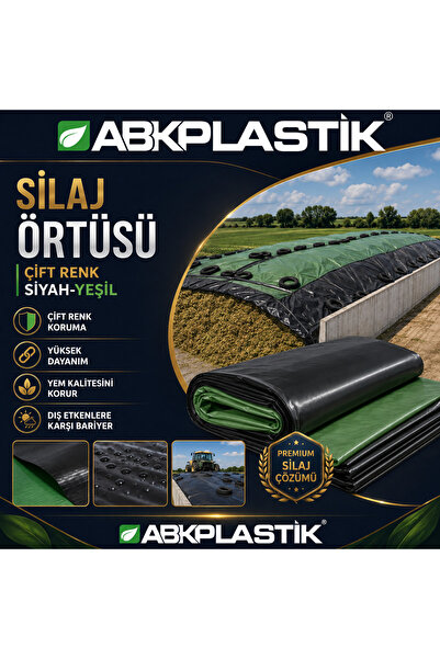 14 x 25 m Silaj Örtüsü Çift Renk Siyah-Yeşil ABKPLASTİK Yem Örtüsü