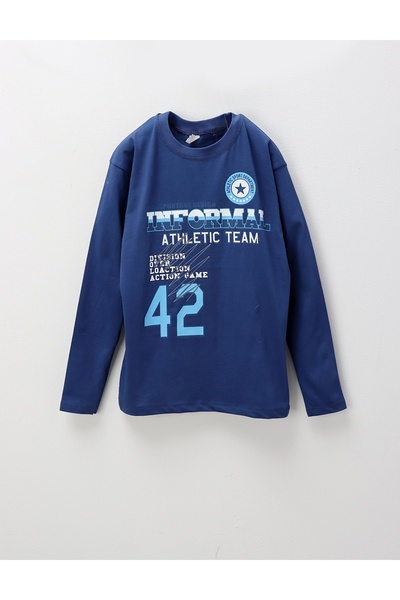 MiniKids Athletic Team slim-fit sweatshirt, navy blue