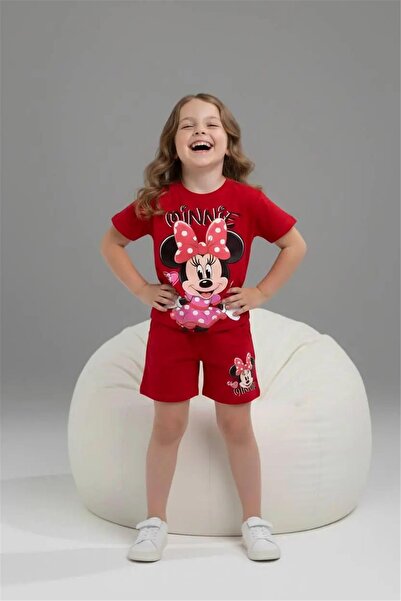 LUFFY KİDS Printed Girls' T-Shirt and Shorts Set - 6594