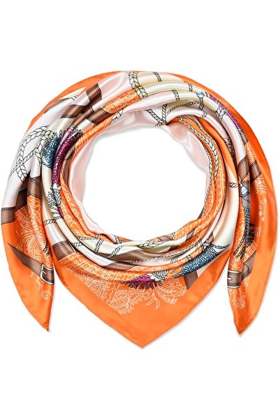 GENERAL corciova 35 x 35 Large Square Hair Scarf for Women Silk Like Curly He...