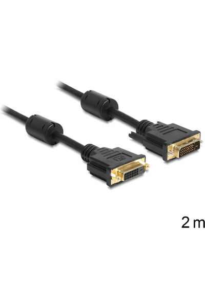 DELOCK 83186 Καλώδιο DVI-D αρσενικό σε DVI-D θηλυκό, 2 μέτρα, Μαύρο (83186)