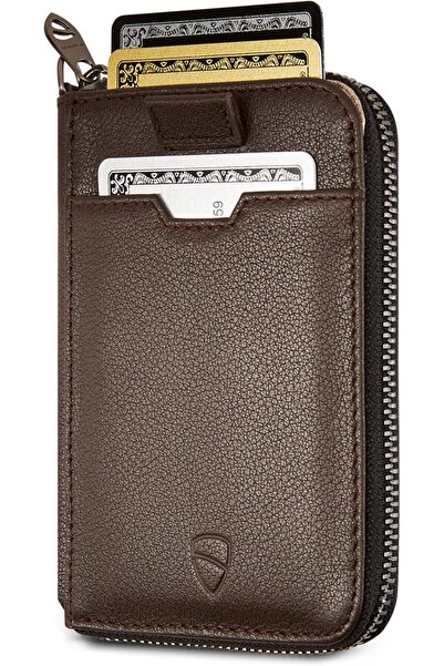 Vaultskin NOTTING HILL Slim Leather Zip Wallet, Coin Purse, RFID (Green) | Mi...