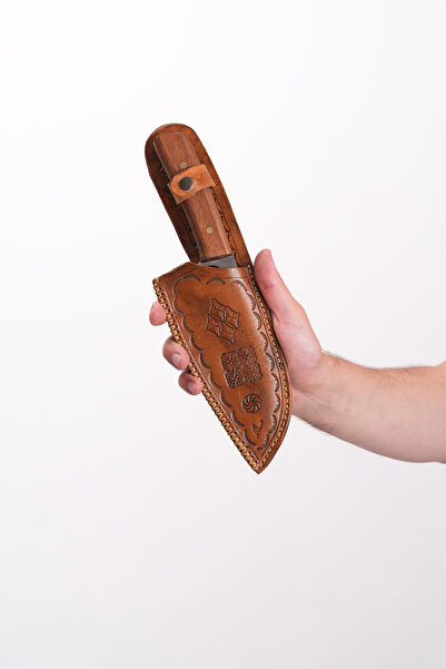 Mastermate Knives N690 El Yapımı Satır Bıçak - Paslanmaz Çelikten Almazan Şef Bıçağı- Deri Kılıflı - İsim Yazılır