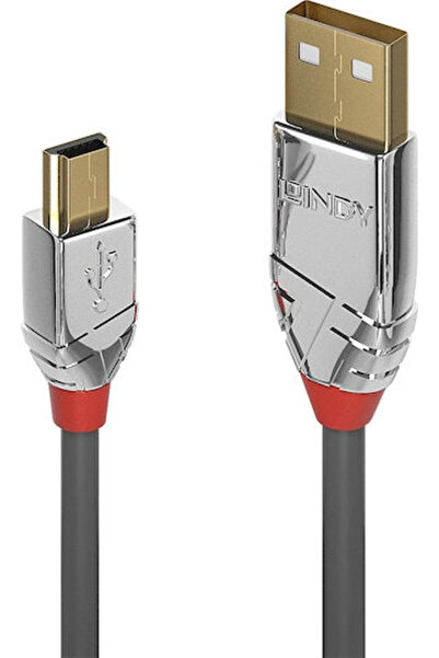 LİNDY Καλώδιο USB 2.0 7,5μ A-αρσενικό σε mini B-αρσενικό Γκρι (36635)