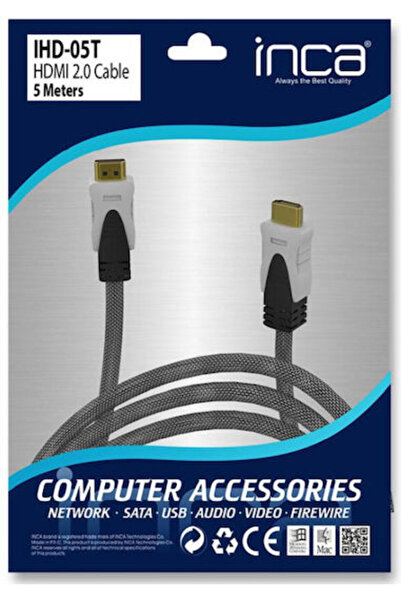 Inca Καλώδιο HDMI 2.0 Premium Υψηλής Ταχύτητας 4K 60Hz HDR HDMI Αρσενικό - HD...