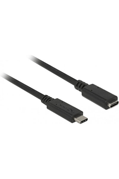 DELOCK Καλώδιο βίντεο USB 3.1 USB-C Αρσενικό - USB-C Θηλυκό 60W PD Μαύρο 2μ 8...