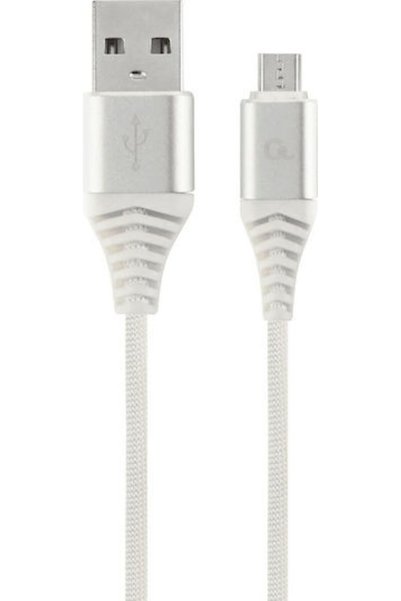 Gembird Καλώδιο USB 2.0 σε micro USB, τυπικό, 2μ, Λευκό (CC-USB2B-AMMBM-2M-BW2)