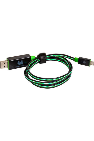 Other Real Power 0.75μ Καλώδιο LED USB 2.0 σε micro USB Πράσινο (187656)