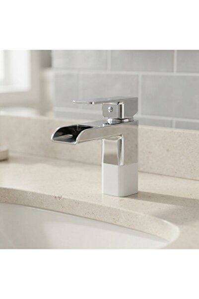 DeaL Baterie de chiuvetă cromată - Design cascadă de 15 cm, Modern Nordic 💧 ✨