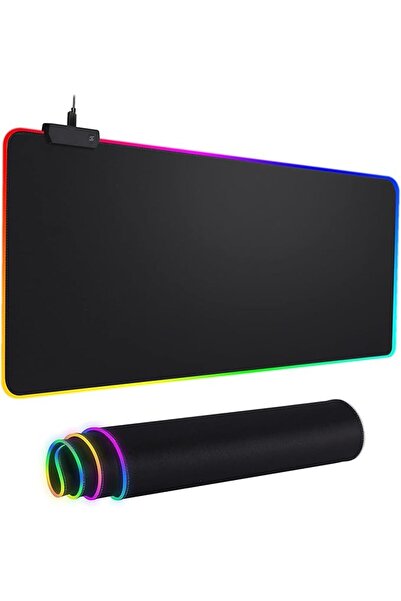 TKOOFN RGB Large Mouse Pad 800x300x3 mm, Colorful LED Light Keyboard Mat Game...