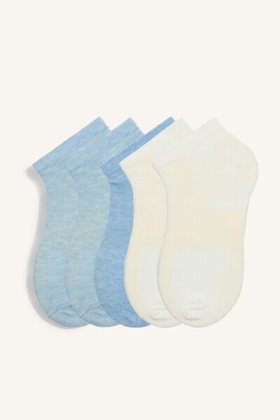 DeFacto Women's 5-Pack Cotton Booties Socks I2945Axns