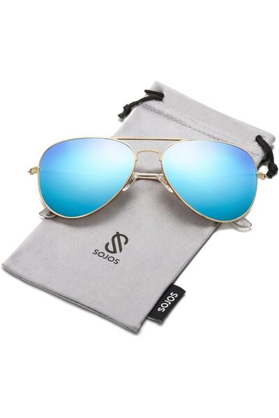 SOJOS Classic Aviator Polarized Sunglasses for Men Women Vintage Retro Style
