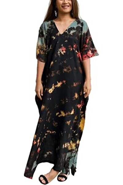 YouKD Summer Cotton Floral Long Kaftan Bohemian Kimono Beach Swimsuit Cover U...