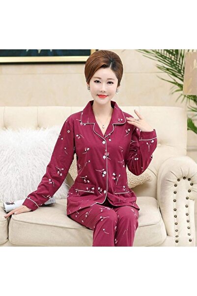 GENERAL Women'S Pajamas Cotton Pajama Set Long Sleeve Top + Pants