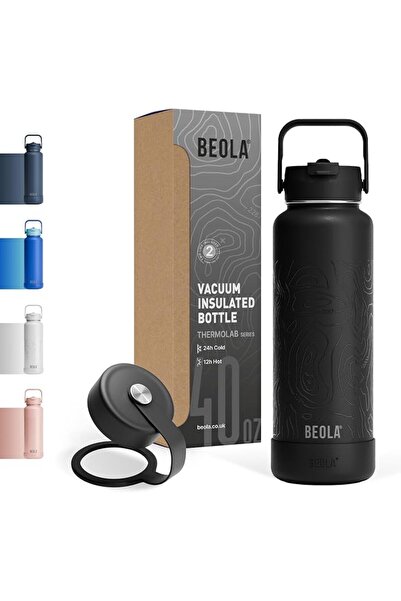 BEOLA 1200ml Water Bottle 18/8 Stainless Steel 304 Double Wall Insulated Ther...