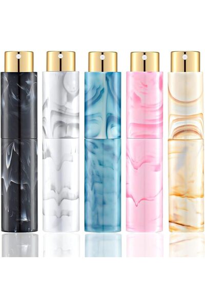 Lil Ray بخاخ عطر محمول سعة 8 مل (4 قطع) زجاجة رش صغيرة فارغة قابلة لإعادة الت...