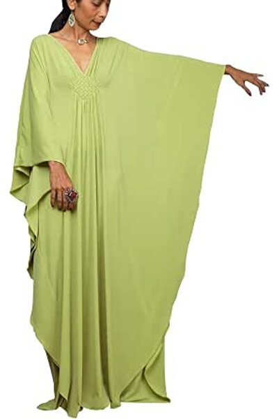 GENERAL Women's Bohemian Kaftan Maxi Loungewear Oversized Nightgown Homewear ...