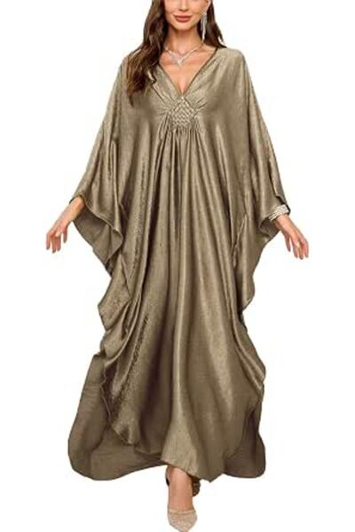 YouKD Women's Long Kaftan Maxi Dress Boho Swimsuit Beach Cover Up Robes One S...