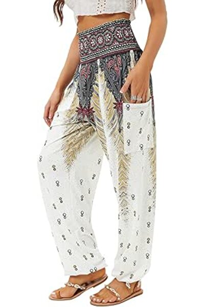 GENERAL QIANXIZHAN womens Boho Palazzo Slacks