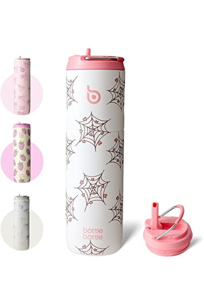 BottleWorld BOTTLE BOTTLE Insulated Water Bottle 24oz with Straw Lid and Hand...