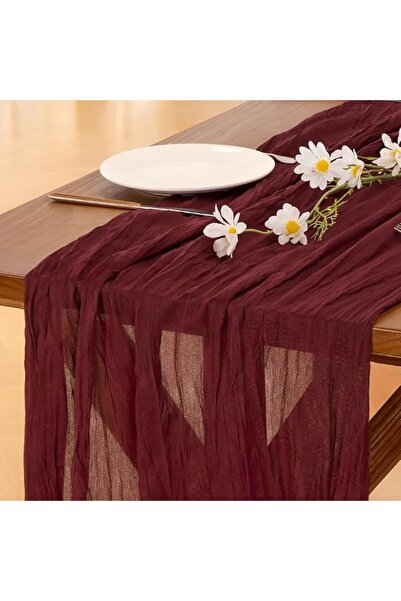 GENERAL Socomi Cheesecloth Table Runner 10ft Gauze Boho Rustic Dusty Pink Che...
