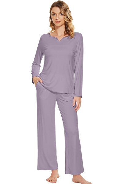 Wiwi Pajamas Sets for Women Soft Long Sleeve Tops and Pants Sleepwear Ladies ...