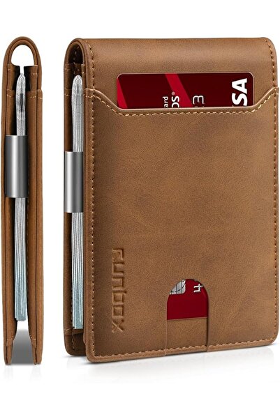 Runbox Mens Slim Wallet with Money Clip RFID Blocking Front Pocket Bifold Min...