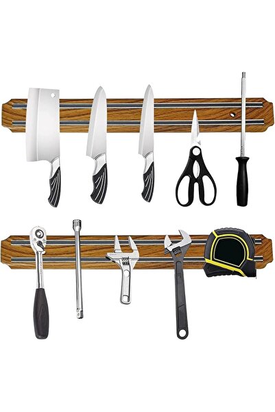 GENERAL EDSRDUX 13 Inch 2 Pack Wood grain Powerful Magnetic Knife Holder, Kit...