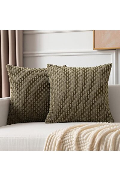 K KEVIN TEXTILE 2 Packs Decorative Throw Pillow Covers 18x18 Inch for Living ...