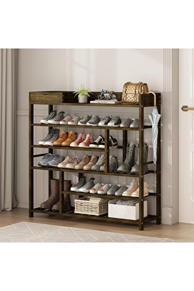 GENERAL Bamboo Shoe Rack for Closet 6 Tier Shoe Storage Organizer Entryway Ta...