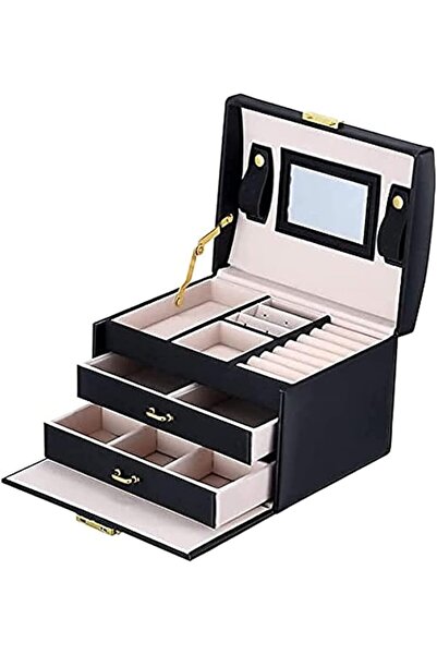 Homarket Women Jewelry Organizer Box, 3-Layer Velvet Jewelry Boxes Display St...