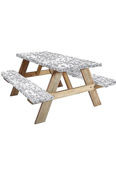 Morvena Picks Față de masă pentru picnic, model floral, include husă pentru b...
