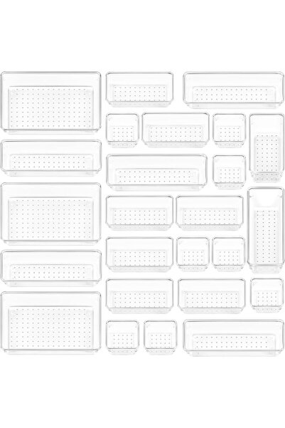 Vtopmart 44 PCS Clear Plastic Drawer Organizers Set, 4-Size | Bathroom and Va...