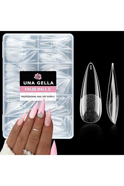 UNA GELLA Stiletto Nail Tips - 216Pcs Medium Stiletto Fake Nails Full Cover F...