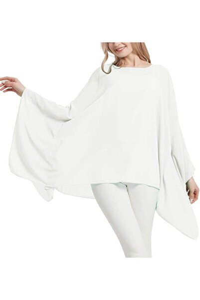 GENERAL Wiiiwish Women's Loose Solid Long Batwing Sheer Chiffon Caftan Wrap P...