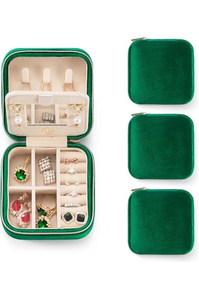 GENERAL ZPROW Plush Velvet Travel Jewelry Case, Organizer, Box, Small Case fo...