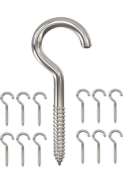 STARSTAR 12-pack stainless steel hooks, screw hooks, heavy-duty, suitable for...