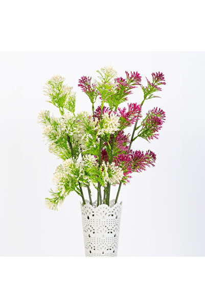 Alista Home Plantă artificială decorativă, 46 cm, albă, pentru ghivece sau ar...