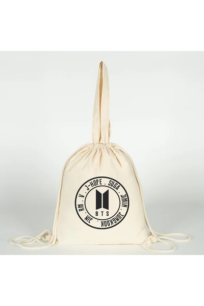 Generic Brand Bts K-Pop Printed Versatile Drawstring Cloth Bag for Hand, Shou...
